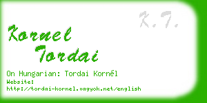 kornel tordai business card